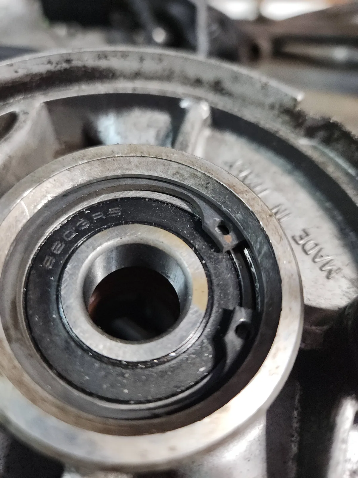 Bearing condition checked during teardown