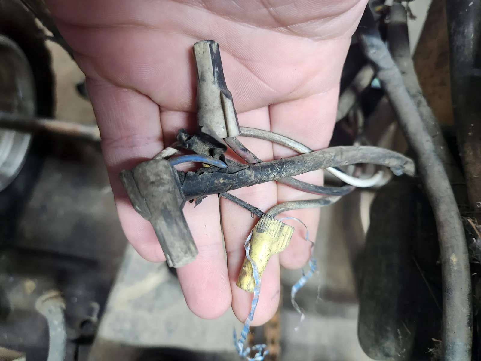 Damaged wiring located during diagnosis